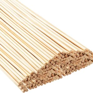 100 st. Bambupinnar Hantverkspinnar, runda stavar Träpinnar för DIY-konsthantverk Hantverksdekoration (30 cm x 5 mm)