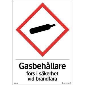 SKYLT GASBEHÅLLARE.